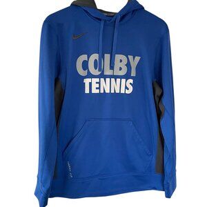 Nike Therma Fit Colby College Hoodie Sweatshirt Small S Blue Colby Tennis Maine